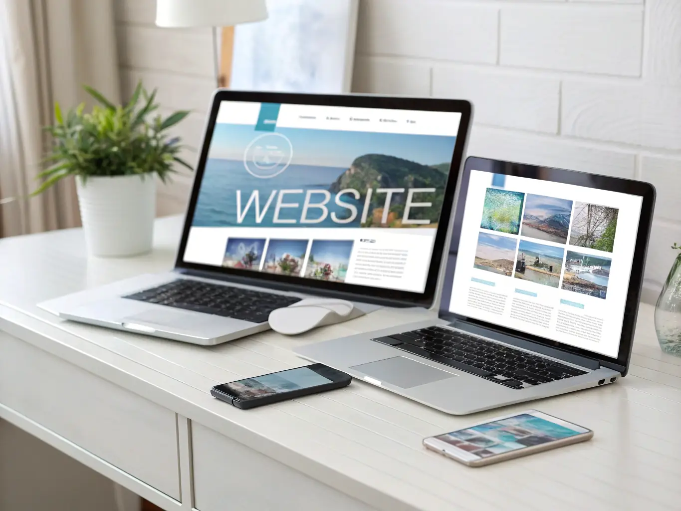 An image of a website preview within the SpringBot platform, highlighting the responsive design and mobile-friendliness of the generated website. The image should showcase the website on various devices.