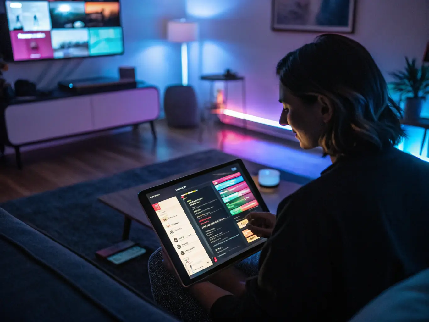 A person interacting with SpringBot's AI interface on a tablet, selecting design preferences from a range of options. The interface is clean and intuitive, showcasing the ease of customization.